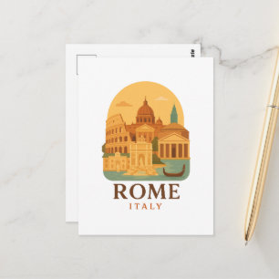 Vintage Rom Colosseum & Pantheon Postkarte
