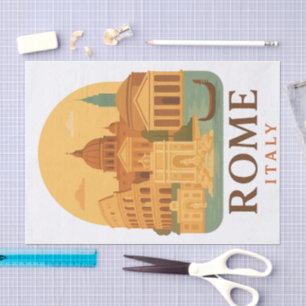 Vintage Rom Colosseum & Pantheon Seidenpapier 