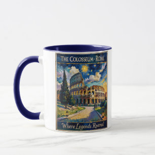 Vintage Rom Colosseum Sternennacht Impressionist  Tasse