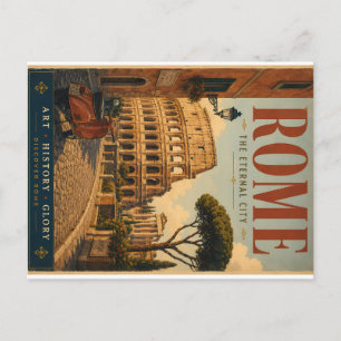 Vintage Rom die Ewige Stadt Illustration mit Co Feiertagspostkarte