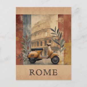 Vintage Rom Italien Roller Colosseum Reise Postkarte