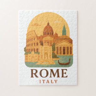 Vintage Rom Rätsel – Colosseum & Pantheon Retro Puzzle