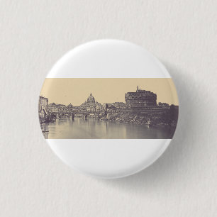 Vintage Rom Tiberburg und Vatikan Feine Kunst Button