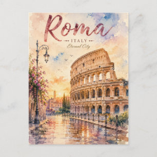 Vintage Roma Kolosseum Postkarte