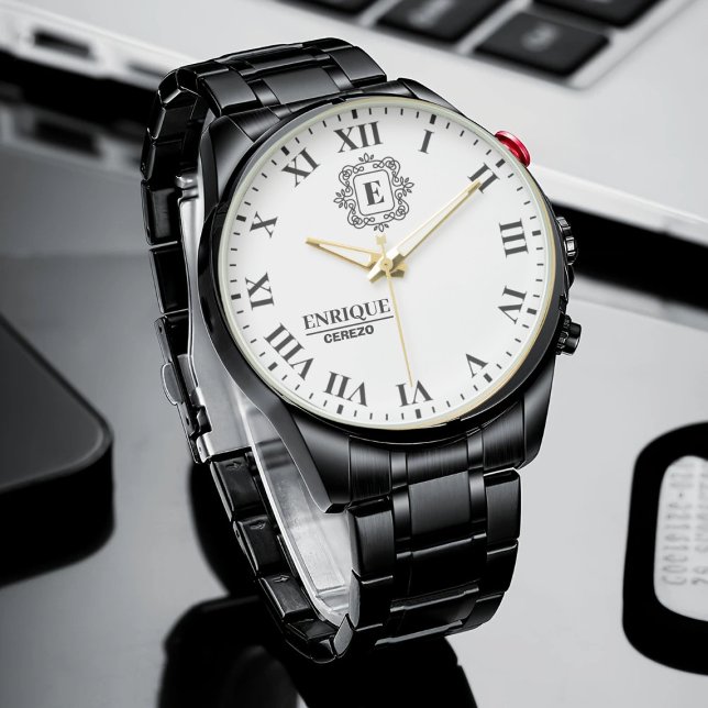 Vintage Roman Numeral Monogram Classic Timeless Armbanduhr (Von Creator hochgeladen)