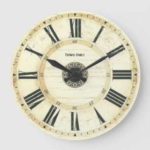 Vintage Roman Numeral Rustic Farm Clock Große Wanduhr