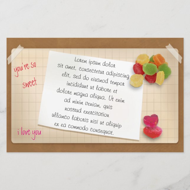 Vintage Romance-Einfaches Papier mit Gelee Candy (Vorderseite)