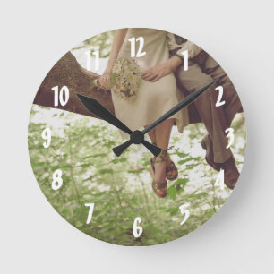 Vintage Romance Love Monogram Initial Wall Clock Runde Wanduhr