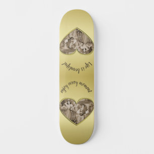Vintage Romance Paar, Mann und Frau, Gold Skateboard