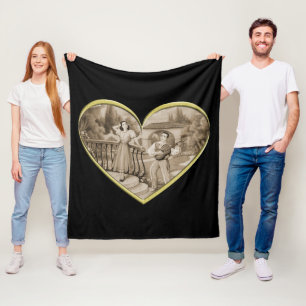 Vintage Romance Paar, Mann und Frau Liebe Fleecedecke