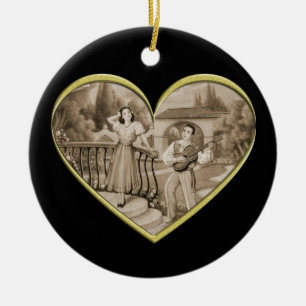 Vintage Romance Paar, Mann und Frau Liebe Keramik Ornament
