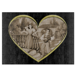 Vintage Romance Paar, Mann und Frau Liebe Schneidebrett