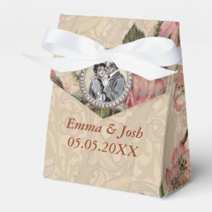Vintage romanische Couple Antique Rose Hochzeit Geschenkschachtel