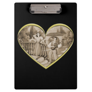Vintage romanische Ehepaare, Liebe von Mann und Fr Klemmbrett