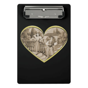 Vintage romanische Ehepaare, Liebe von Mann und Fr Mini Klemmbrett