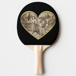Vintage romanische Ehepaare, Liebe von Mann und Fr Tischtennis Schläger