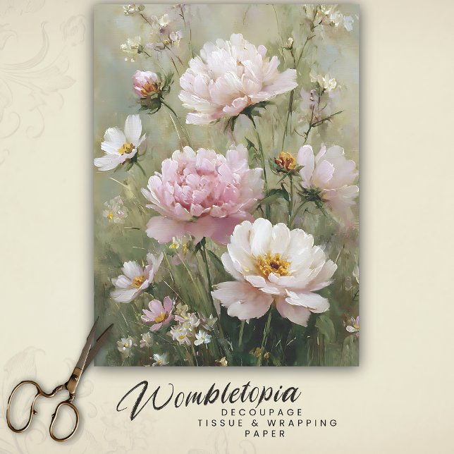 Vintage Romantic Floral Pastel Pink Decoupage Seidenpapier (Von Creator hochgeladen)