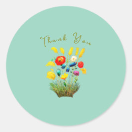 Vintage Romantic Meadow – Soft Watercolor Floral Runder Aufkleber