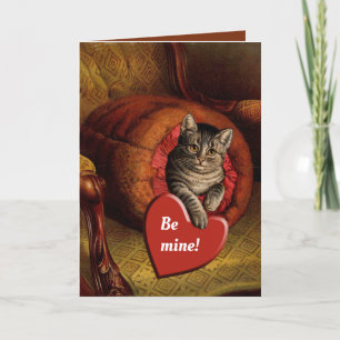 Vintage romantic valentine cat greeting card feiertagskarte