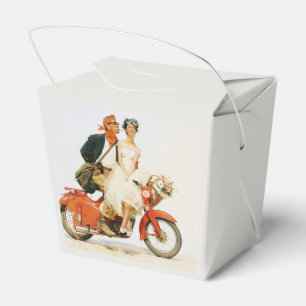 Vintage Romantik auf einem roten Roller Geschenkschachtel