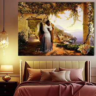 Vintage Romantik in Italien überwundene Canvas Pri Leinwanddruck