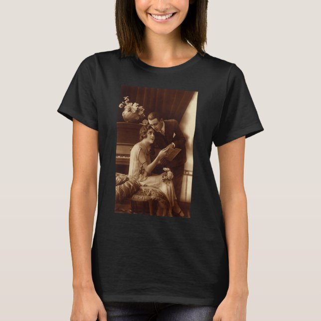 Vintage Romantik, Liebe und Romantik Liebhaber T-Shirt (Vorderseite)