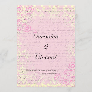 Vintage Romantik mit Bibelverse Hochzeit Einladung