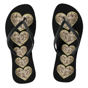 Vintage-Romantik-Paar, Mann und Frau Liebe Flip Flops