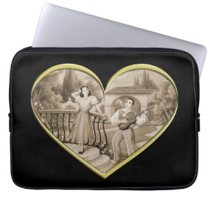 Vintage-Romantik-Paar, Mann und Frau Liebe Laptopschutzhülle