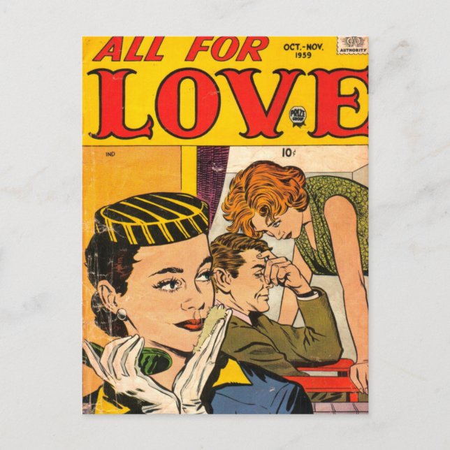 Vintage Romantik Postkarte (Vorderseite)