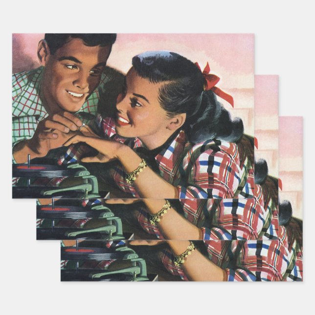 Vintage Romantik, Schulliebe in der Liebe Geschenkpapier Set (Set)