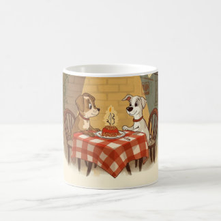 Vintage romantische Abendessen-Einladungskarte Kaffeetasse