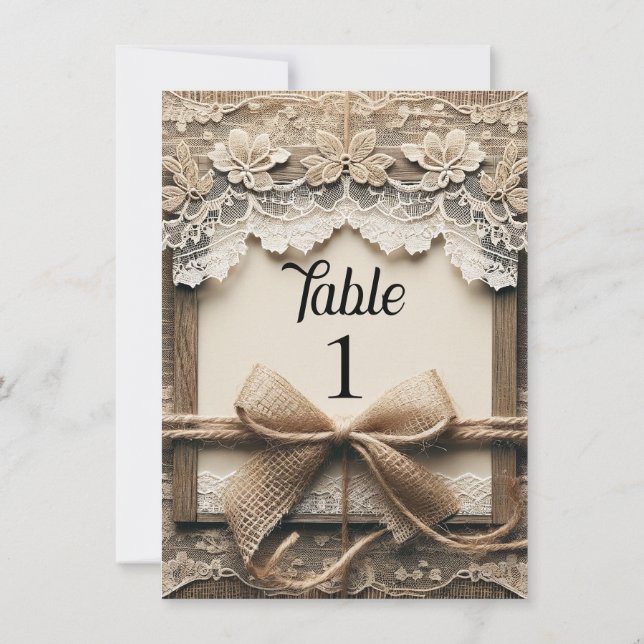 Vintage romantische Blumenstrasse Burlap Rustic We Einladung (Rückseite)