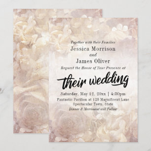 Vintage, Romantische, Blumige, Fette Typografie-Ho Einladung