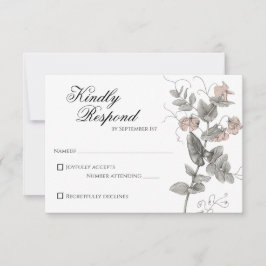 Vintage romantische botanische Hochzeitseinladung RSVP Karte