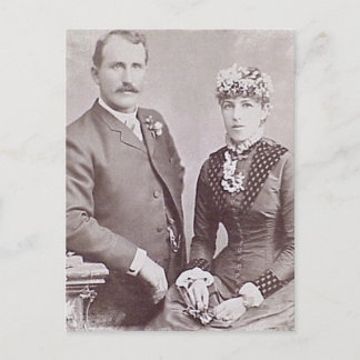 Vintage romantische Braut und Bräutigam Fotos Postkarte
