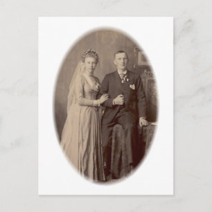 Vintage Romantische Braut und Bräutigam Karten und
