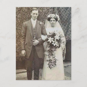 Vintage Romantische Braut und Bräutigam Karten und