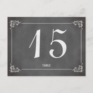 Vintage romantische Chalkboard Hochzeit Tischnumme Postkarte