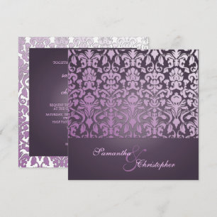 VINTAGE+ROMANTISCHE DAMAST/LILA/HOCHZEITSEINLADUNG EINLADUNG