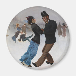 Vintage romantische Eis-Skater Magnet