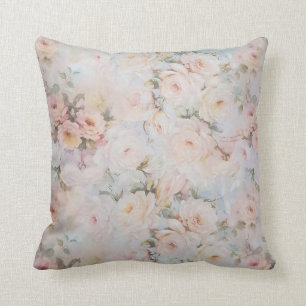 Vintage romantische erröten die rosa Blumen Kissen