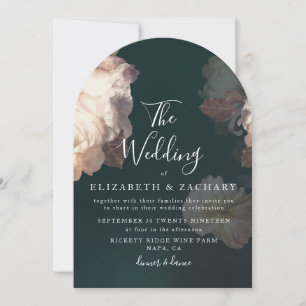 Vintage romantische Hochzeit der Blumen Einladung