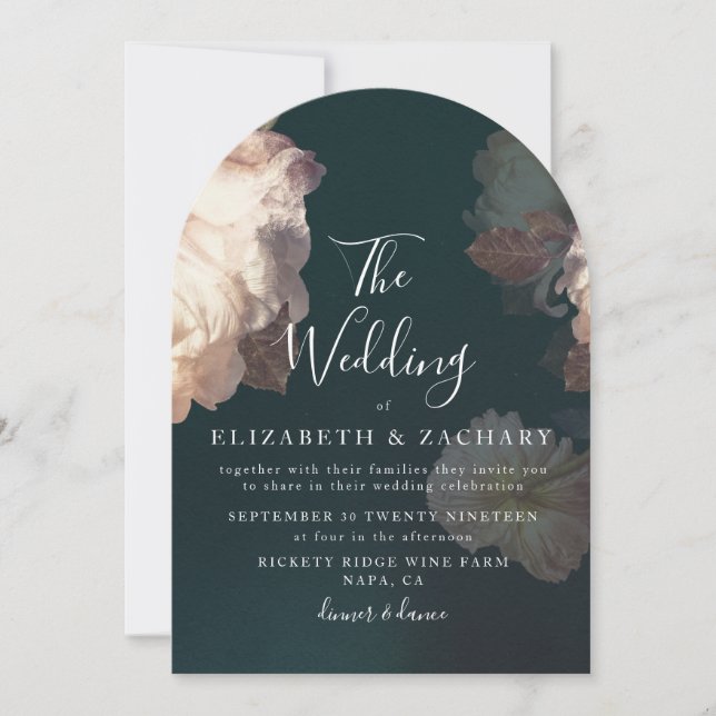 Vintage romantische Hochzeit der Blumen Einladung (Vorderseite)