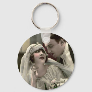Vintage romantische Hochzeit Schlüsselanhänger
