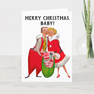 VINTAGE ROMANTISCHE "I LIEBE YOU"-CHRISTMAS-KARTE FEIERTAGSKARTE