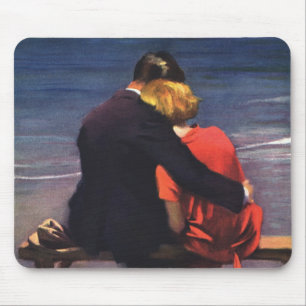Vintage romantische Liebe, Romanze am Strand Mousepad