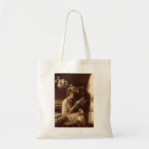 Vintage romantische Musik, Liebes- und Romantiklie Tragetasche