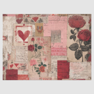Vintage Romantische Rose Collage (1) Seidenpapier