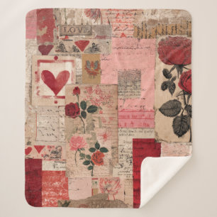 Vintage Romantische Rose Collage (1) Sherpadecke